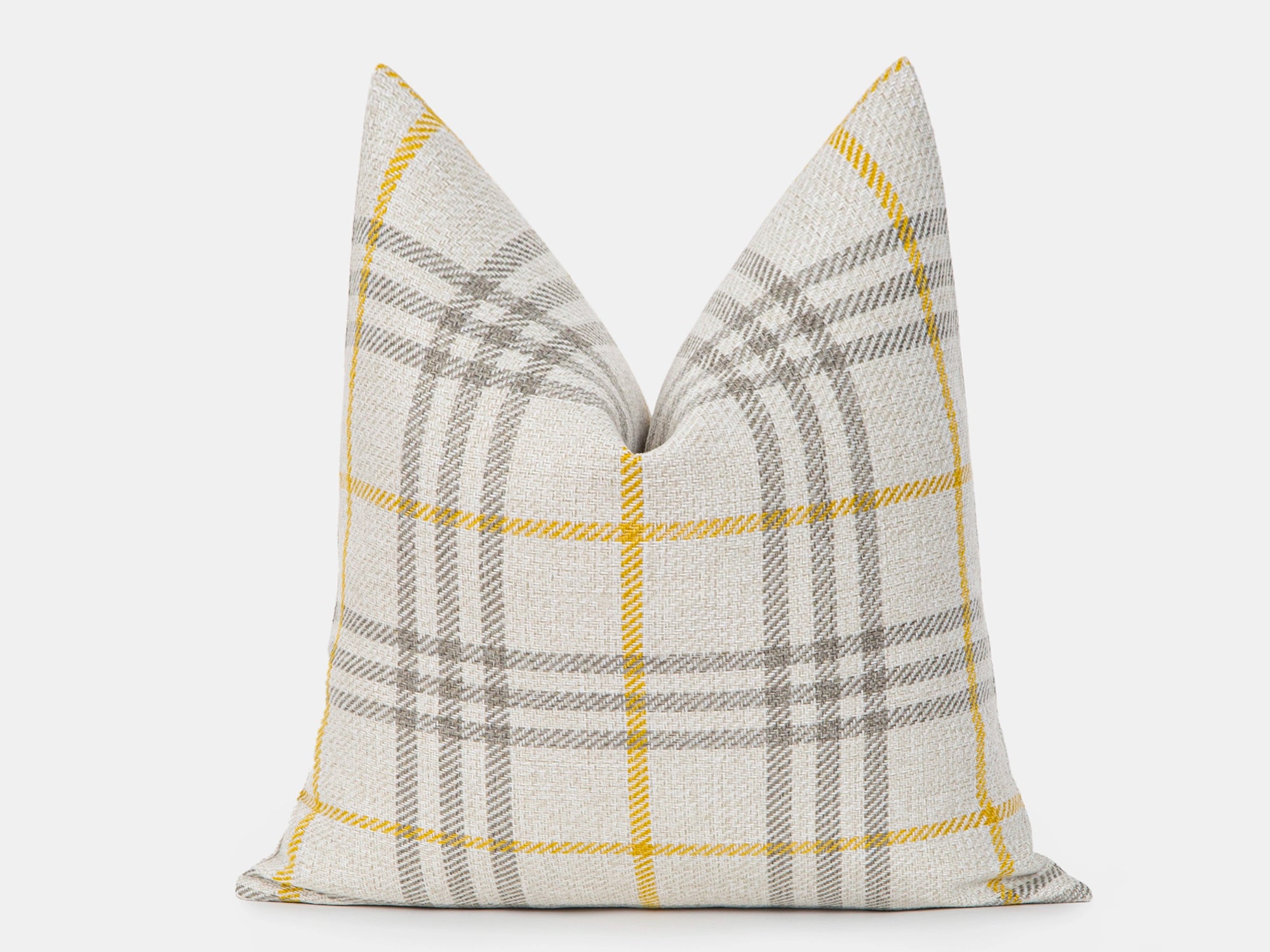 Beige Plaid Pillow Cover