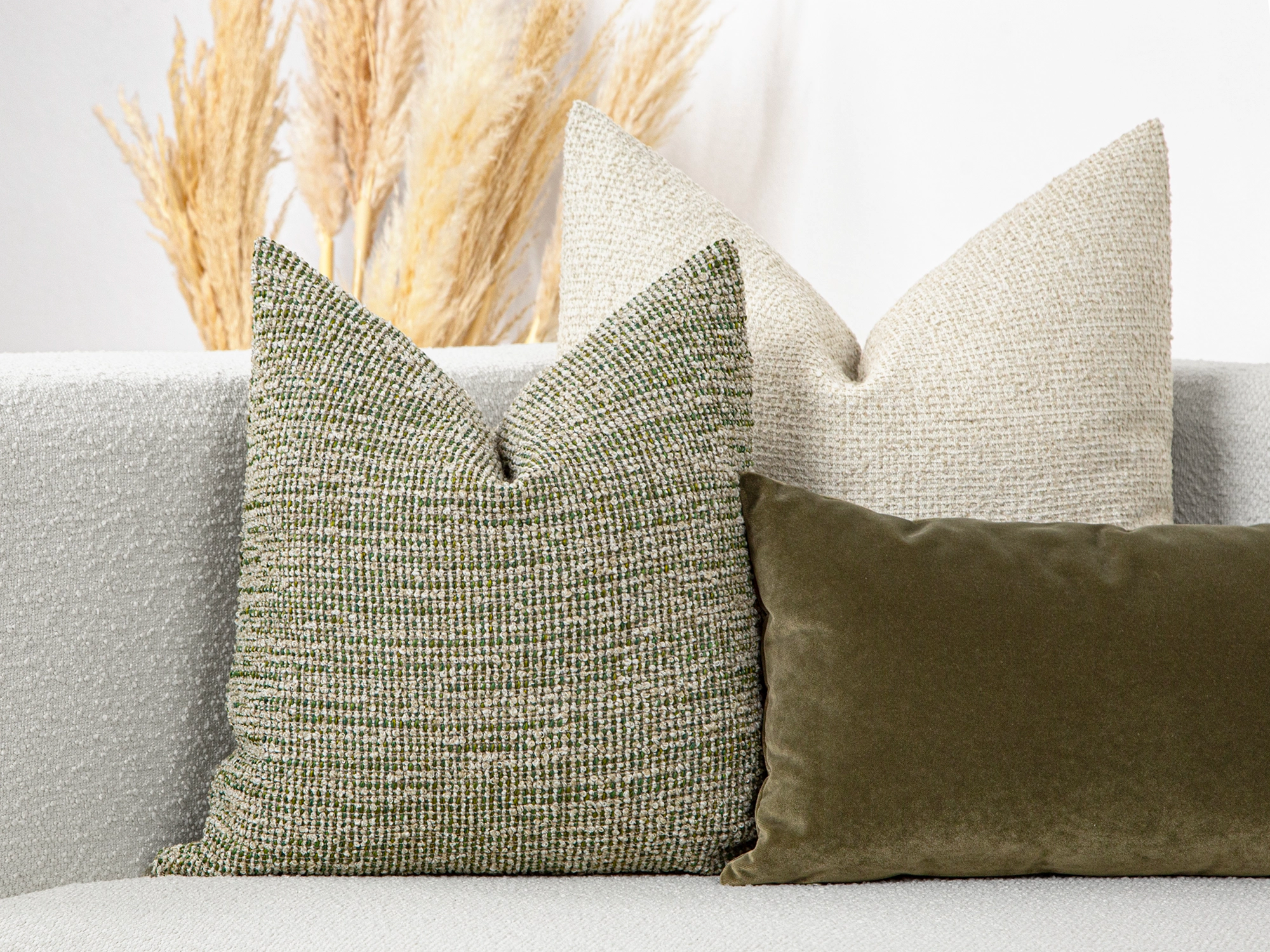 Light Green Textured Pillow Cover
