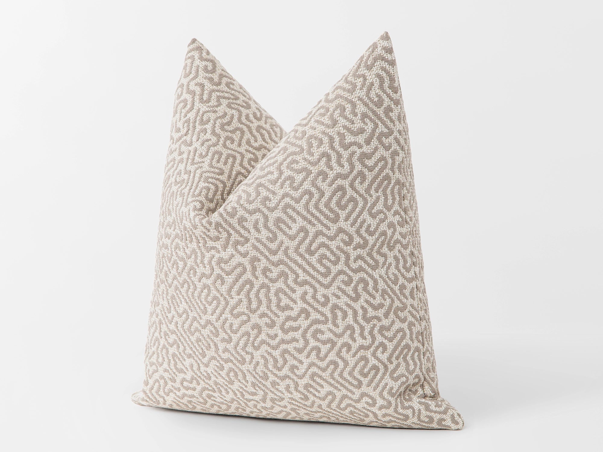 Beige Woven Geometric Pillow Cover