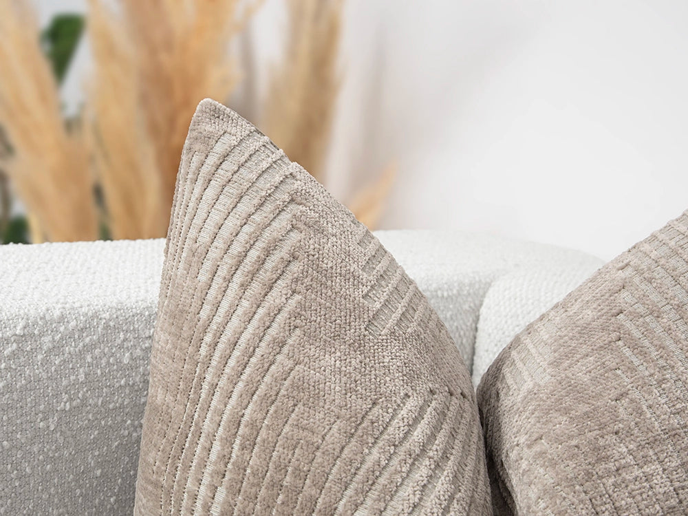 Beige Geometric Textured Pillow Cover