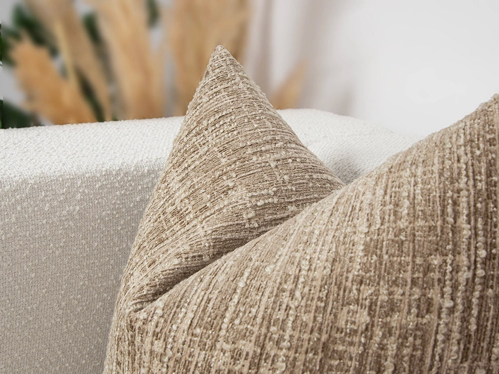 Striped Beige Textured Pillow Cover