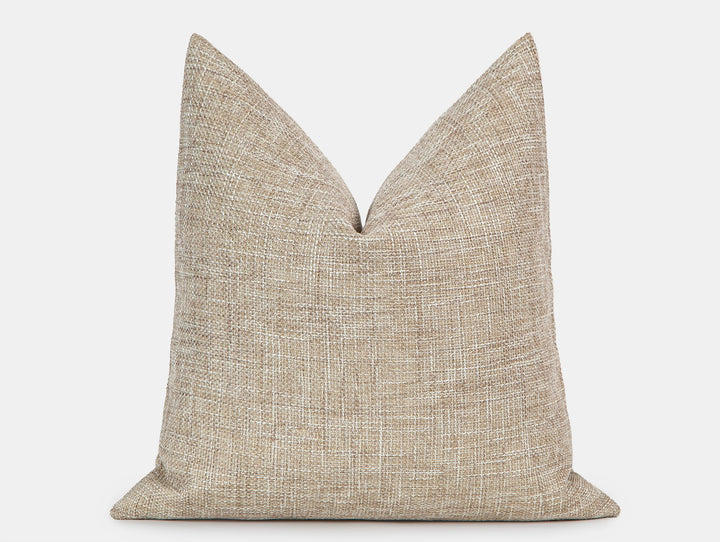 Beige Woven Linen Pillow Cover