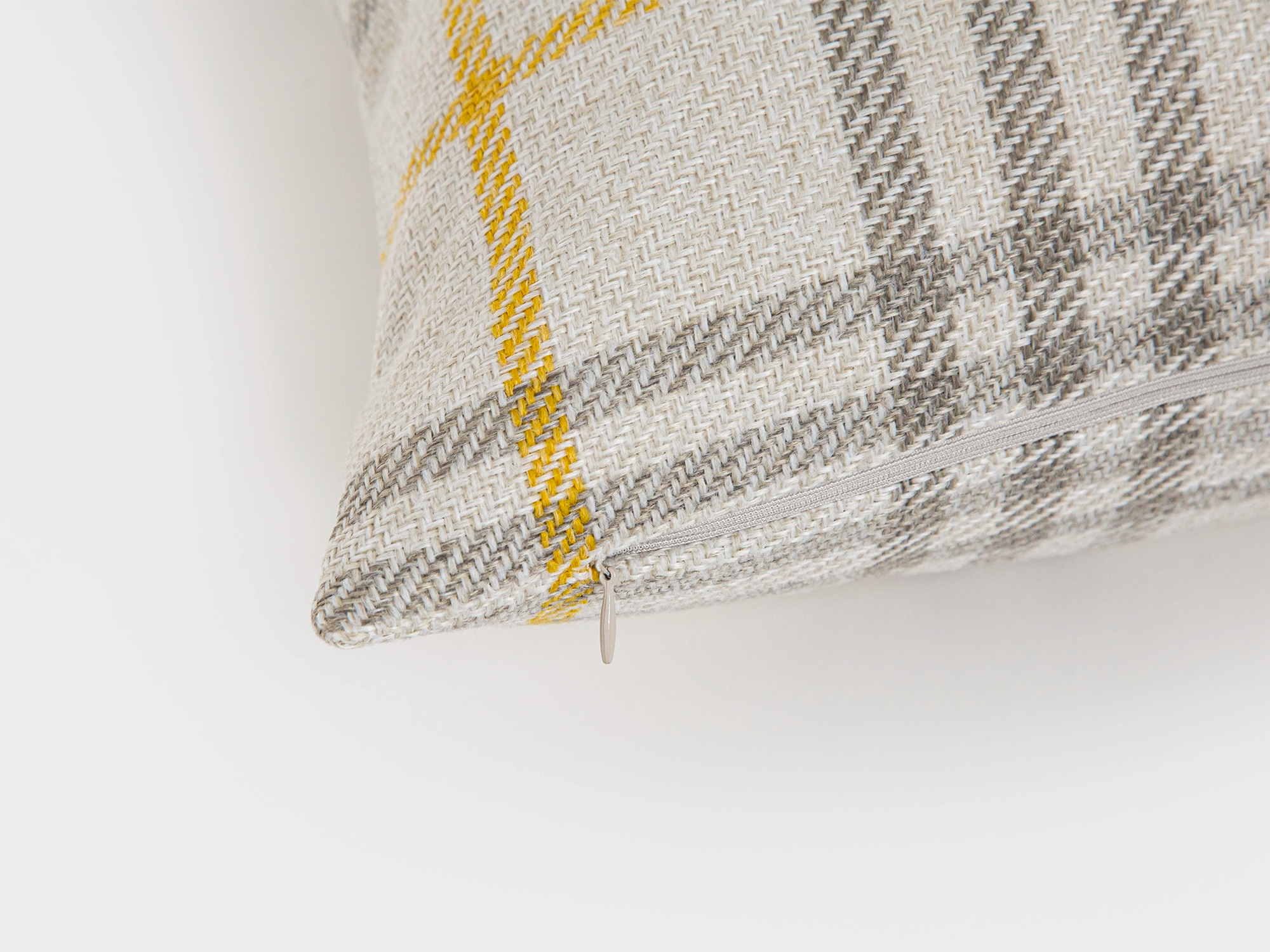 Beige Plaid Pillow Cover