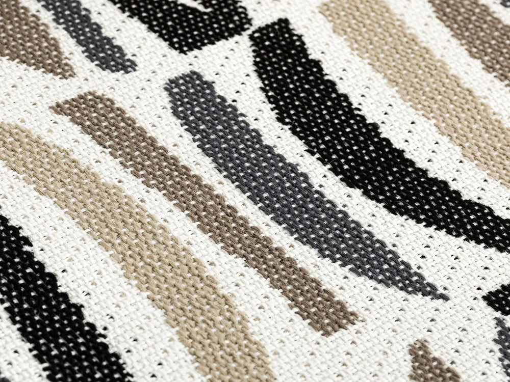 Black Geometric Outdoor Upholstery Fabric