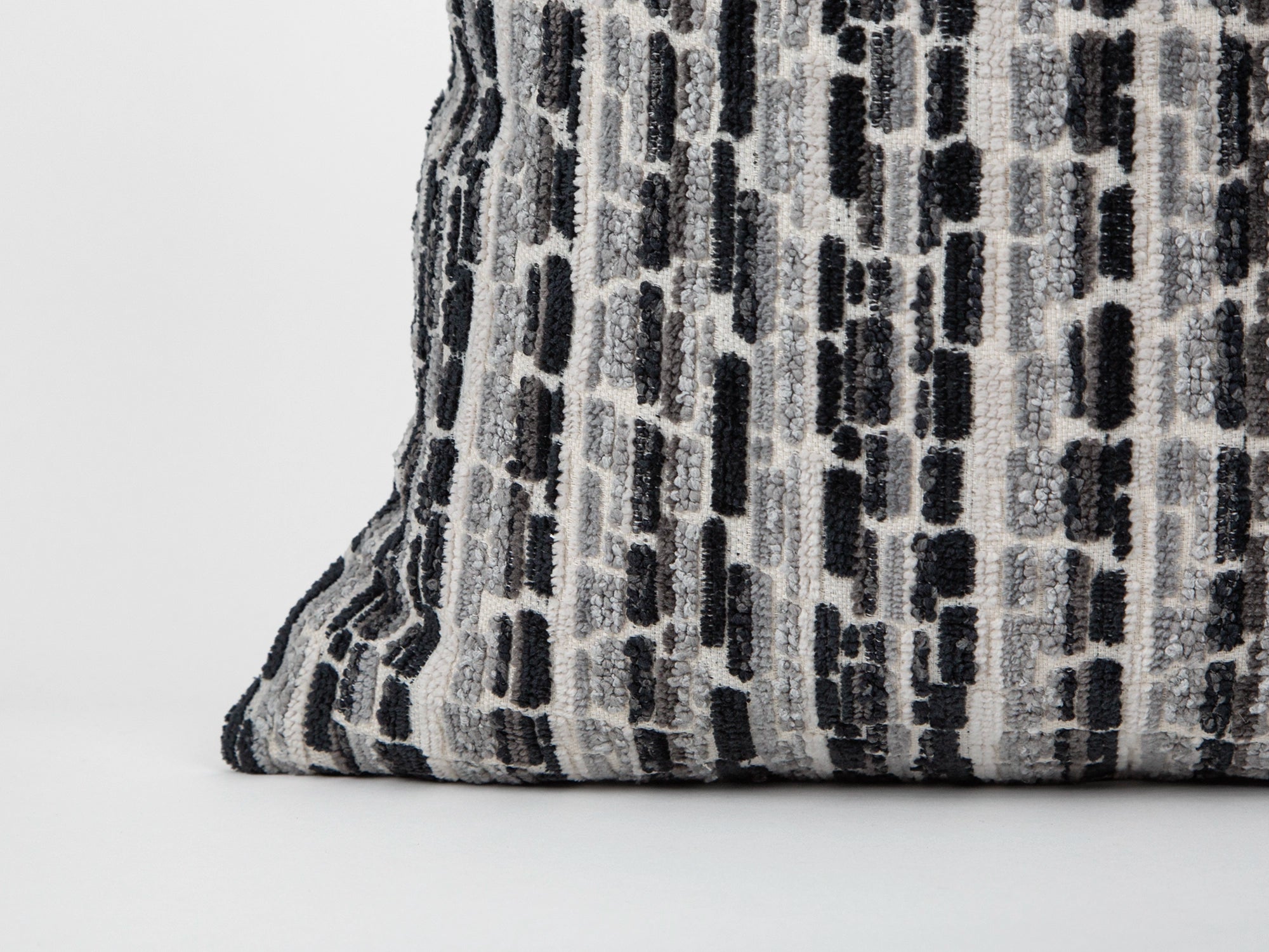 Black and Gray Textured Throw Pillow Cover