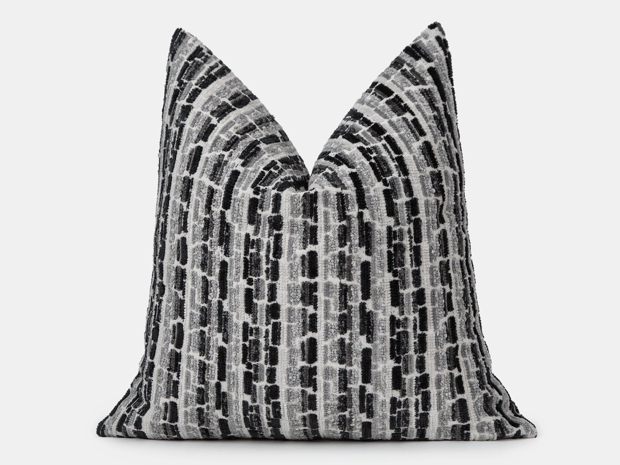Black and Gray Textured Throw Pillow Cover