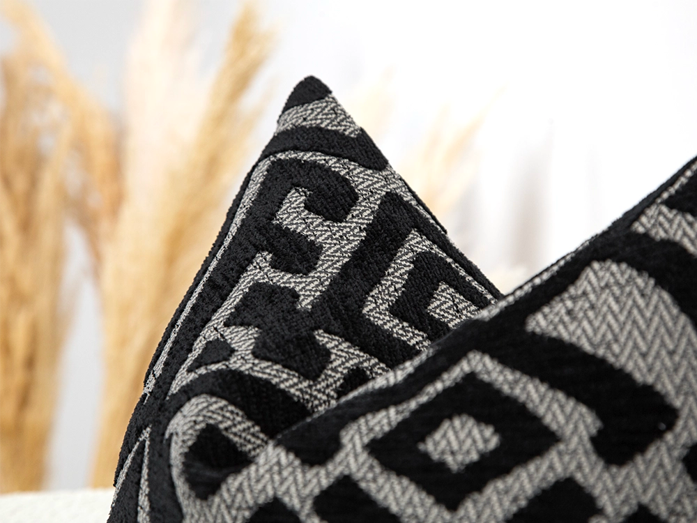 Black and Gray Ethnic Pillow Cover