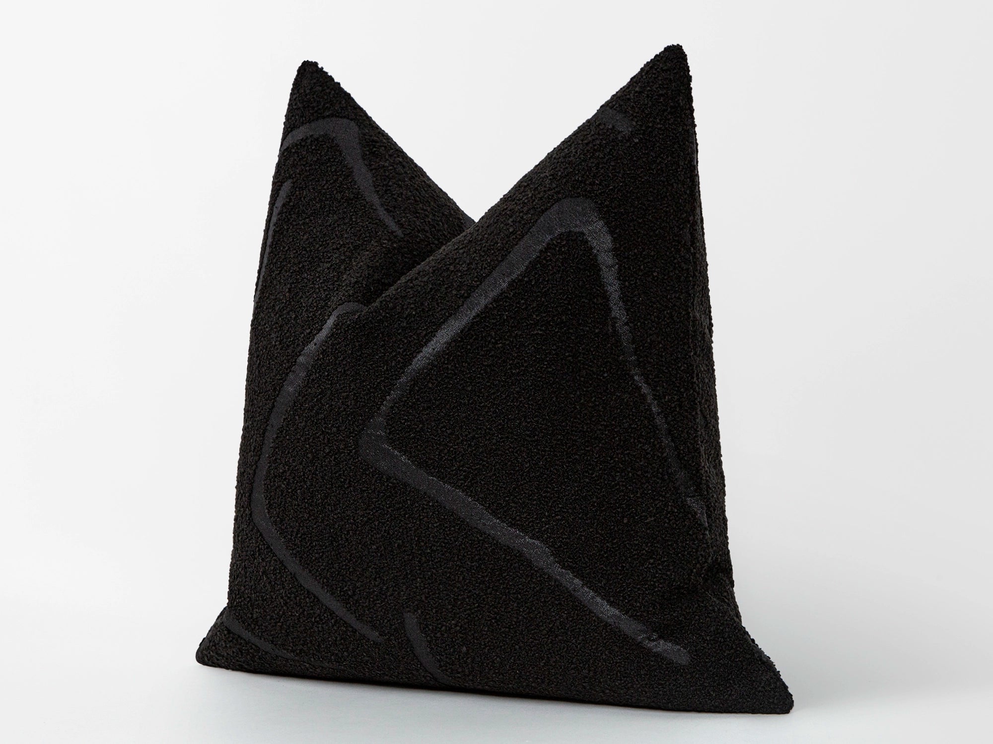 Black Graffito Pillow Cover - Amorphous