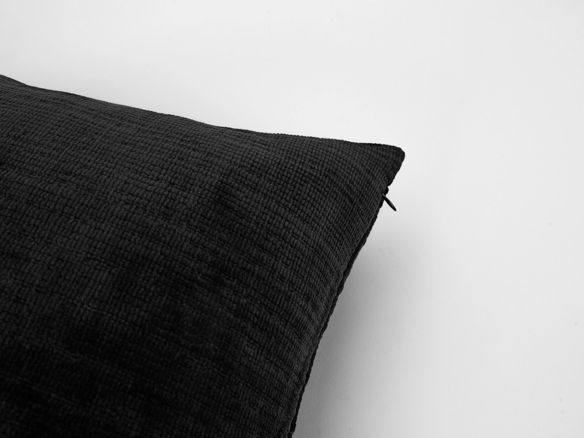 Black Soft Textured Pillow Cover