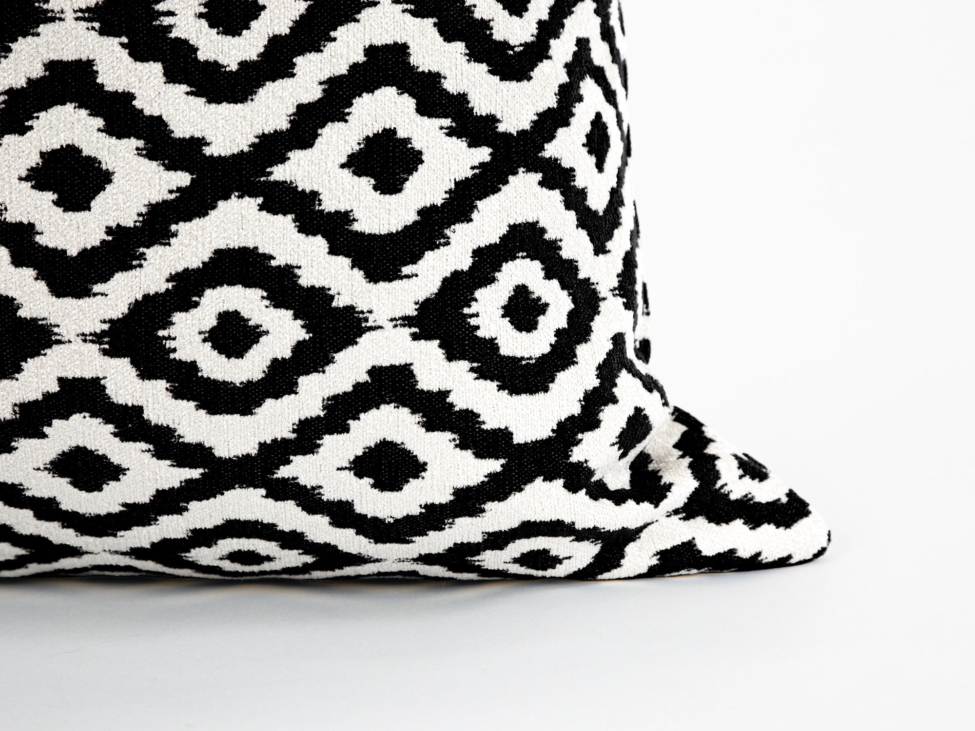 Black Ikat Woven Pillow Cover - Vector