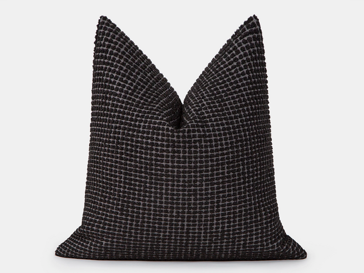 Black Textured Dotted Pillow Cover