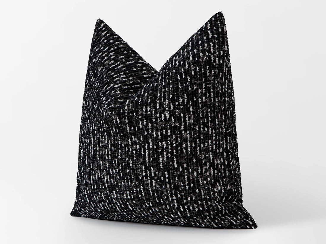 Black Textured Pillow Cover