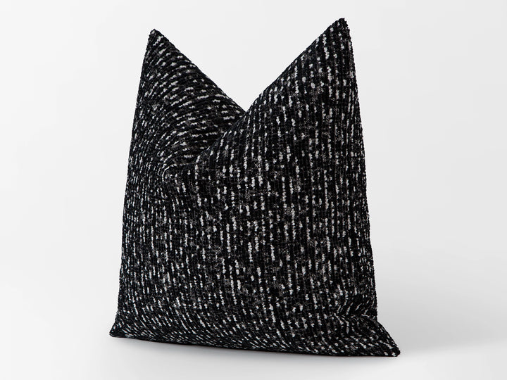 Black Textured Pillow Cover