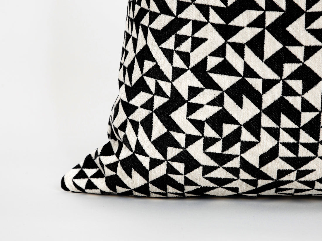 Black Shards Woven Pillow Cover - Vector
