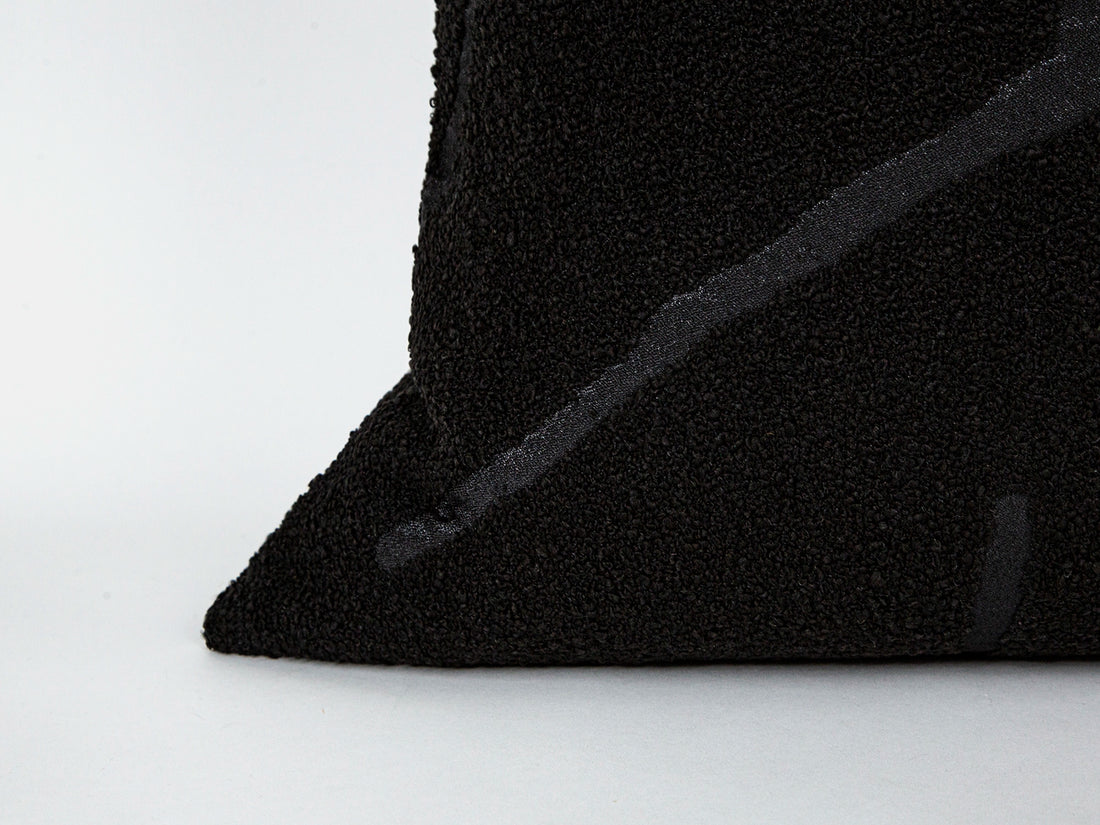 Black Graffito Pillow Cover - Amorphous