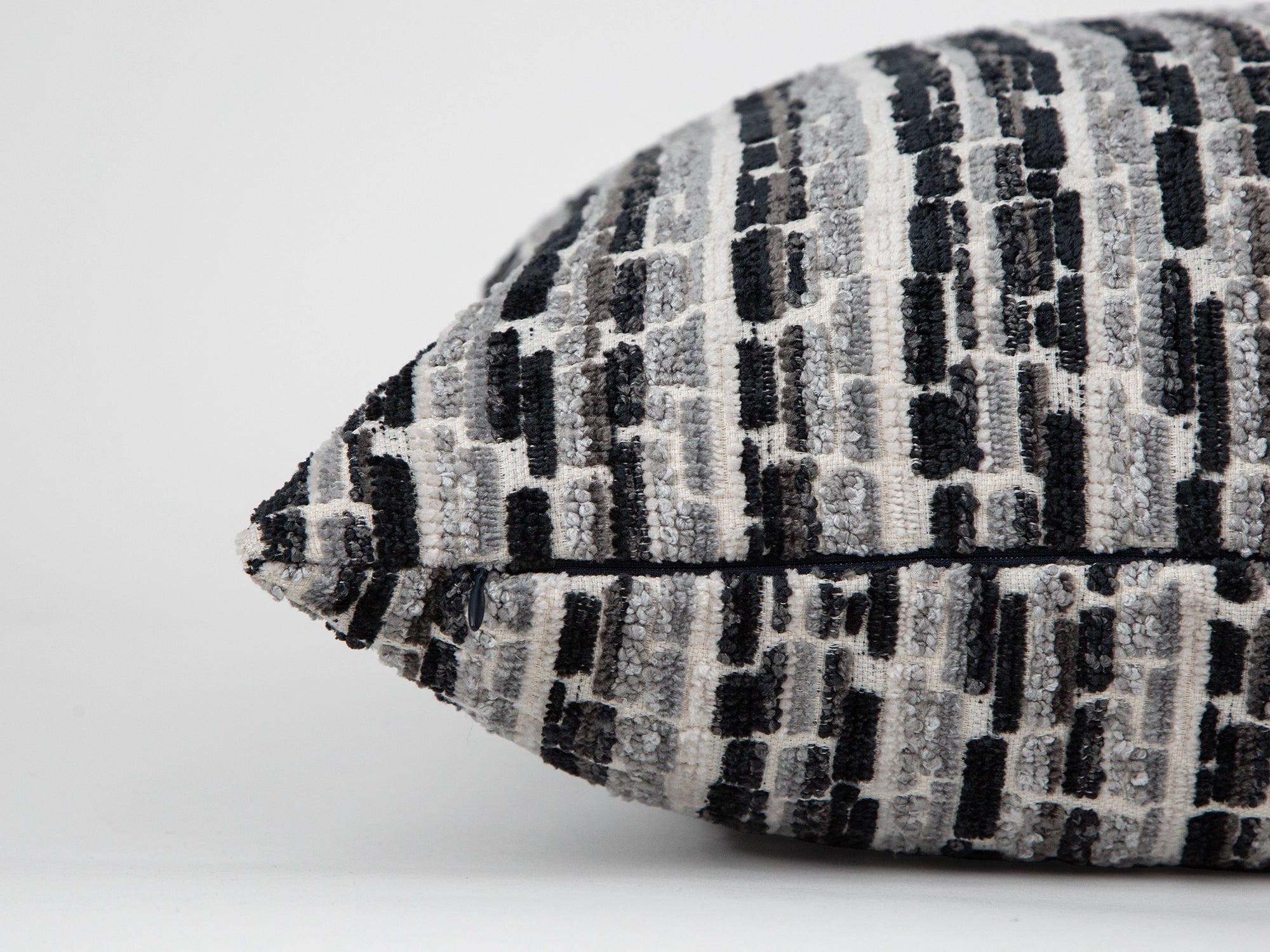 Black and Gray Textured Throw Pillow Cover