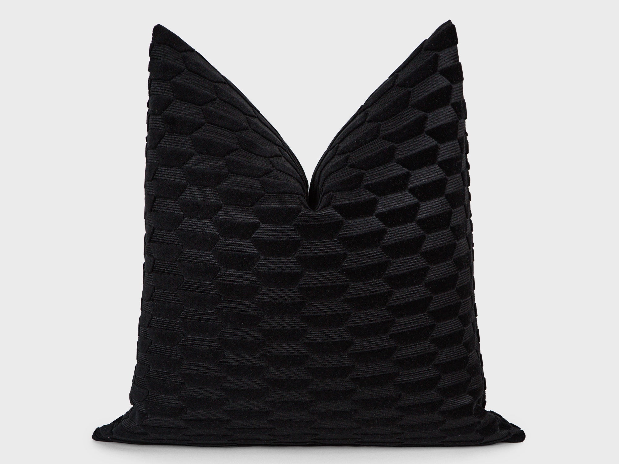 Black Textured Cut Velvet Pillow Cover