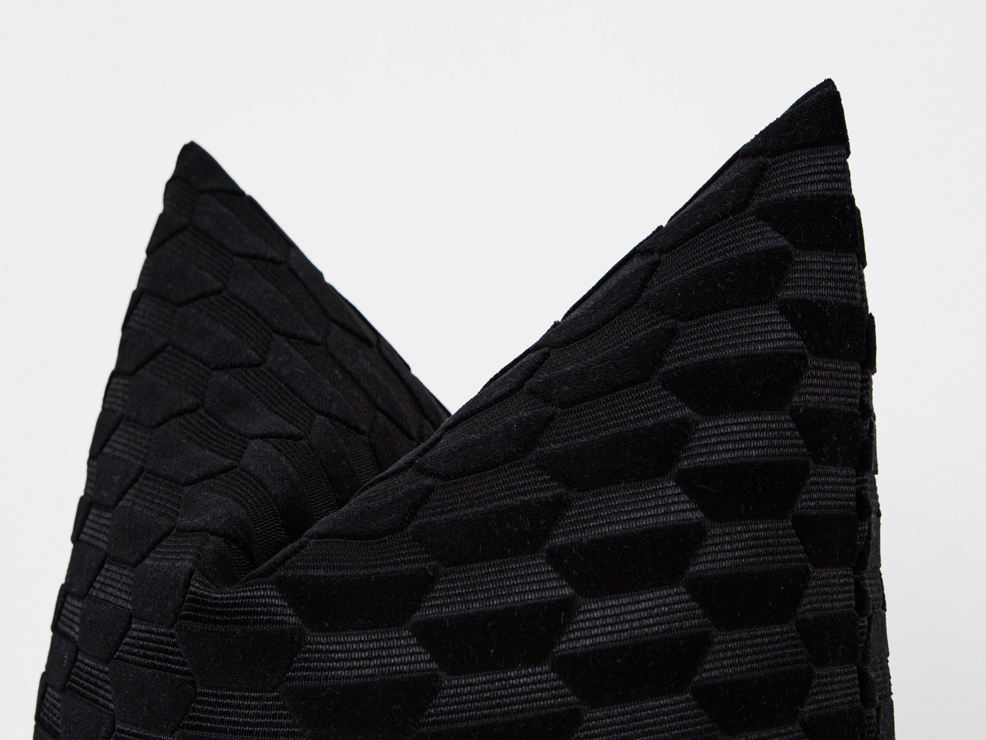 Black Textured Cut Velvet Pillow Cover