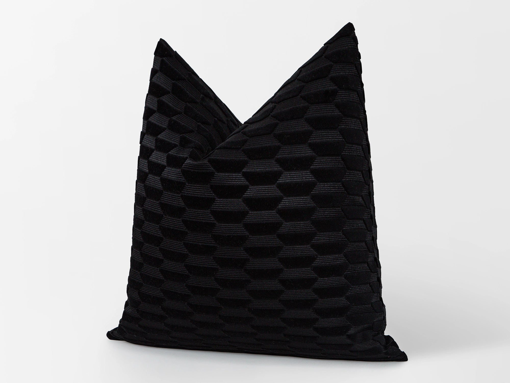 Black Textured Cut Velvet Pillow Cover
