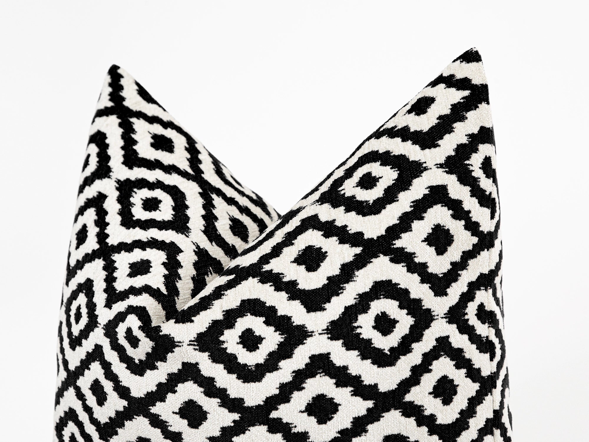 Black Ikat Woven Pillow Cover - Vector