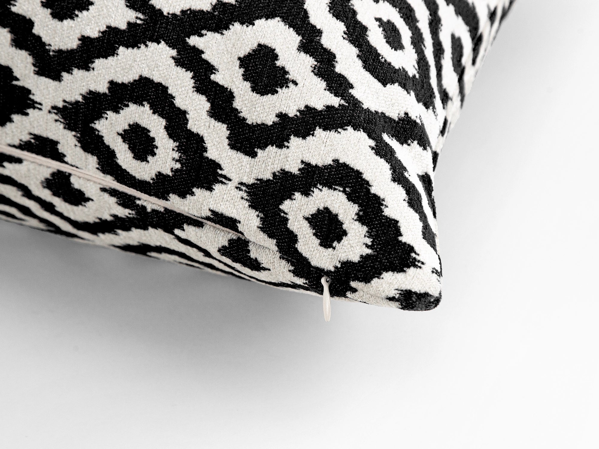 Black Ikat Woven Pillow Cover - Vector