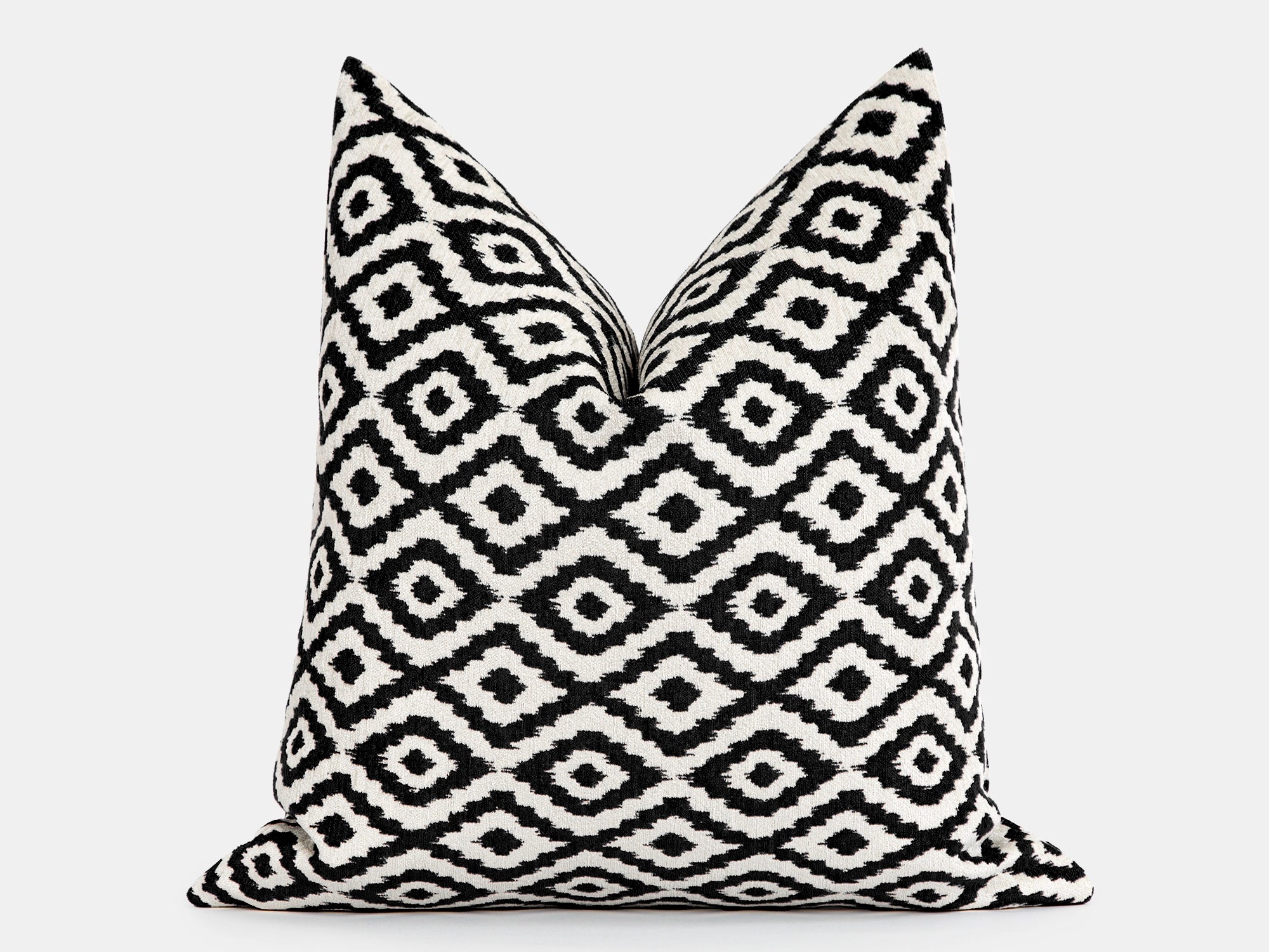 Black Ikat Woven Pillow Cover - Vector