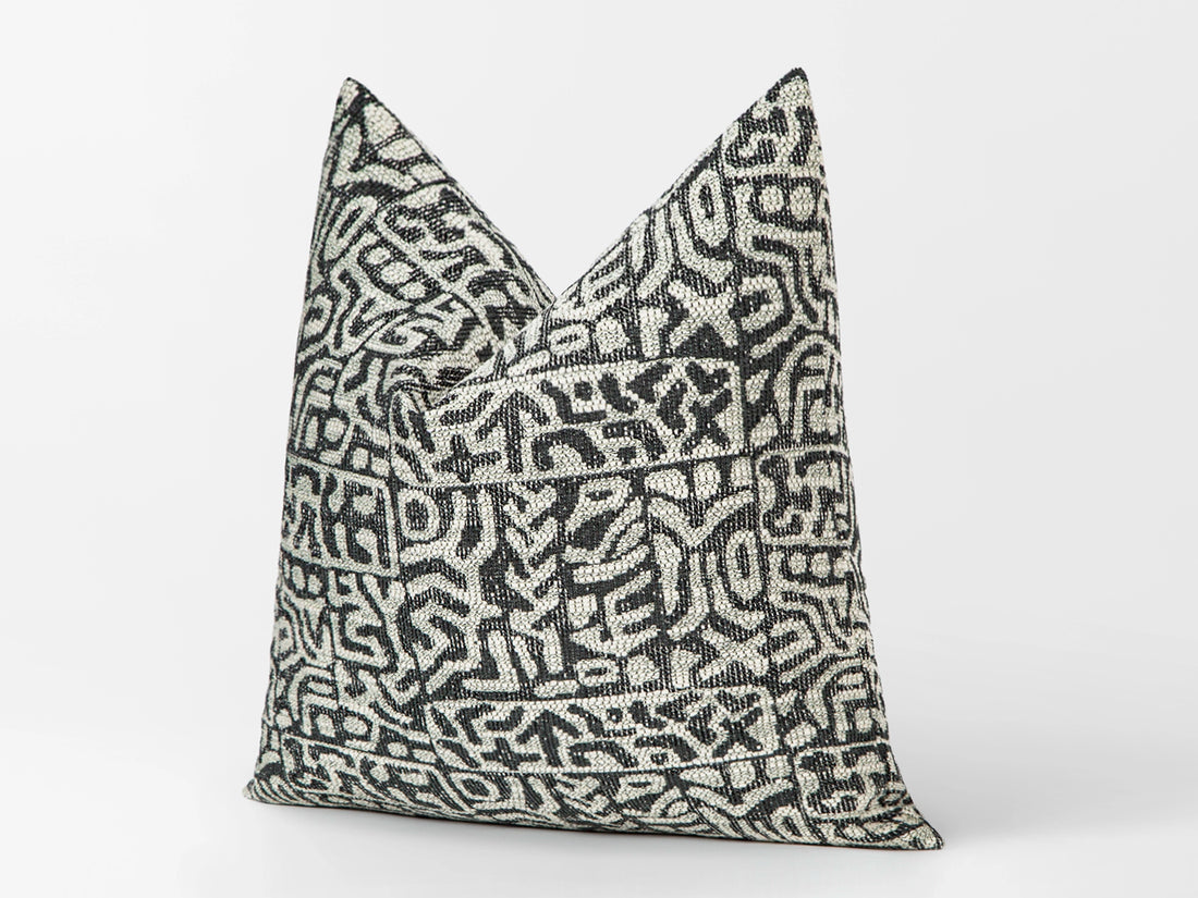 Black Tribal Geometric Pillow Cover