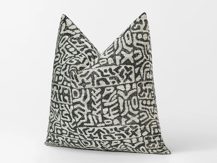 Black Tribal Geometric Pillow Cover