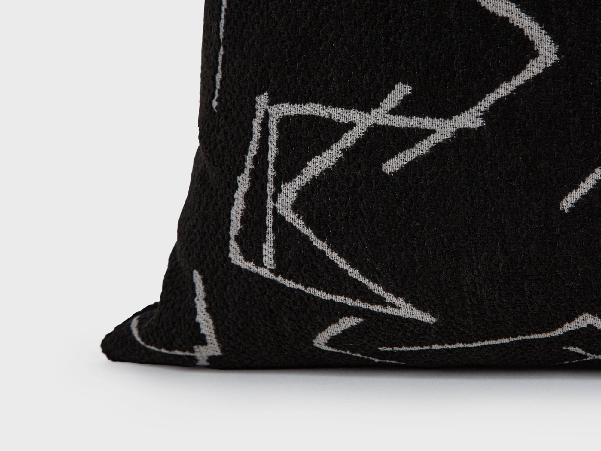 Textured Black Line Art Pillow Cover