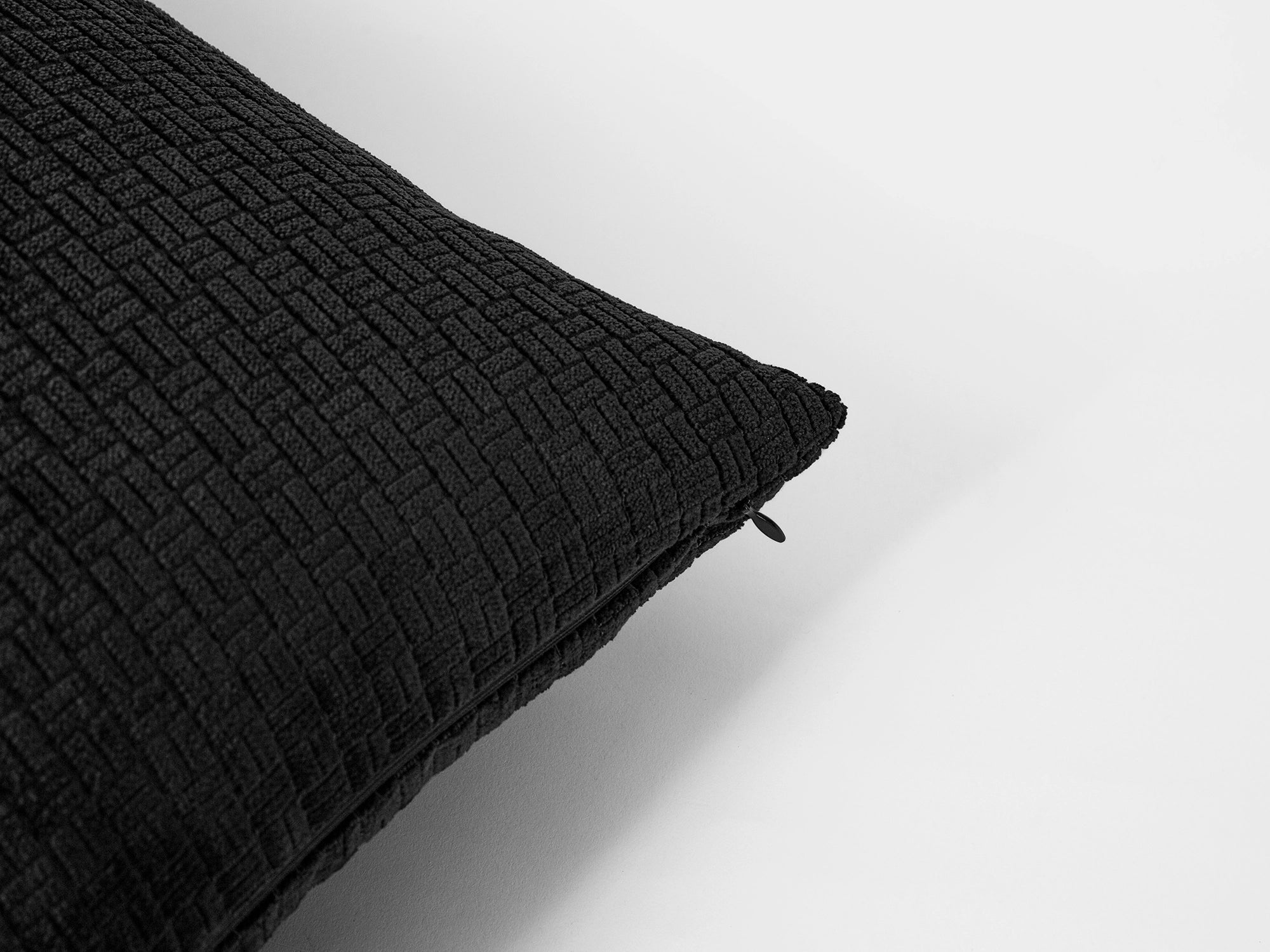 Black Boho Textured Pillow Cover