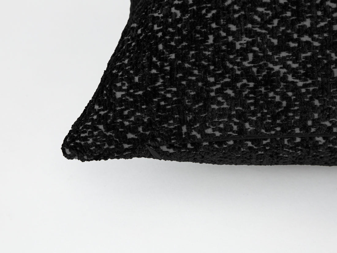Black Plush Textured Pillow Cover – Haven