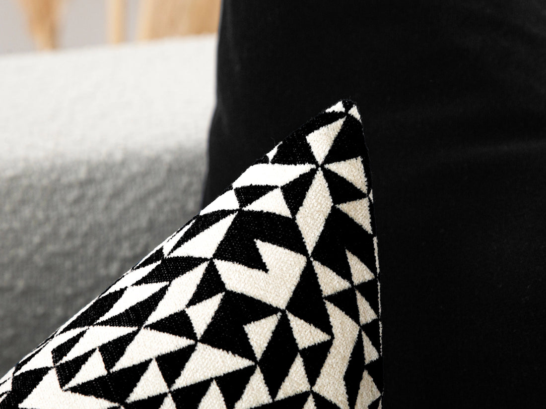 Black Shards Woven Pillow Cover - Vector