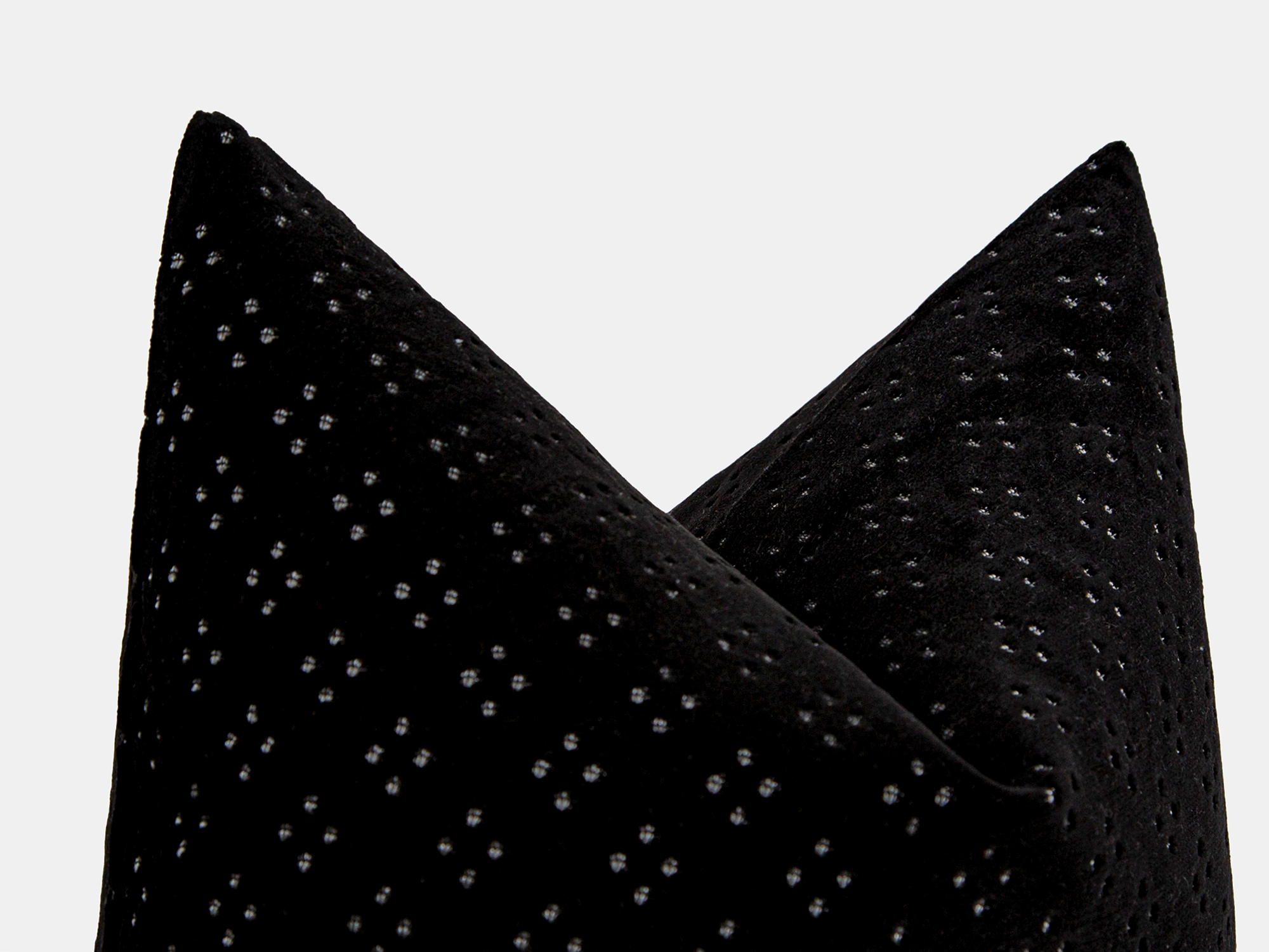 Black Spotted Velvet Pillow Cover