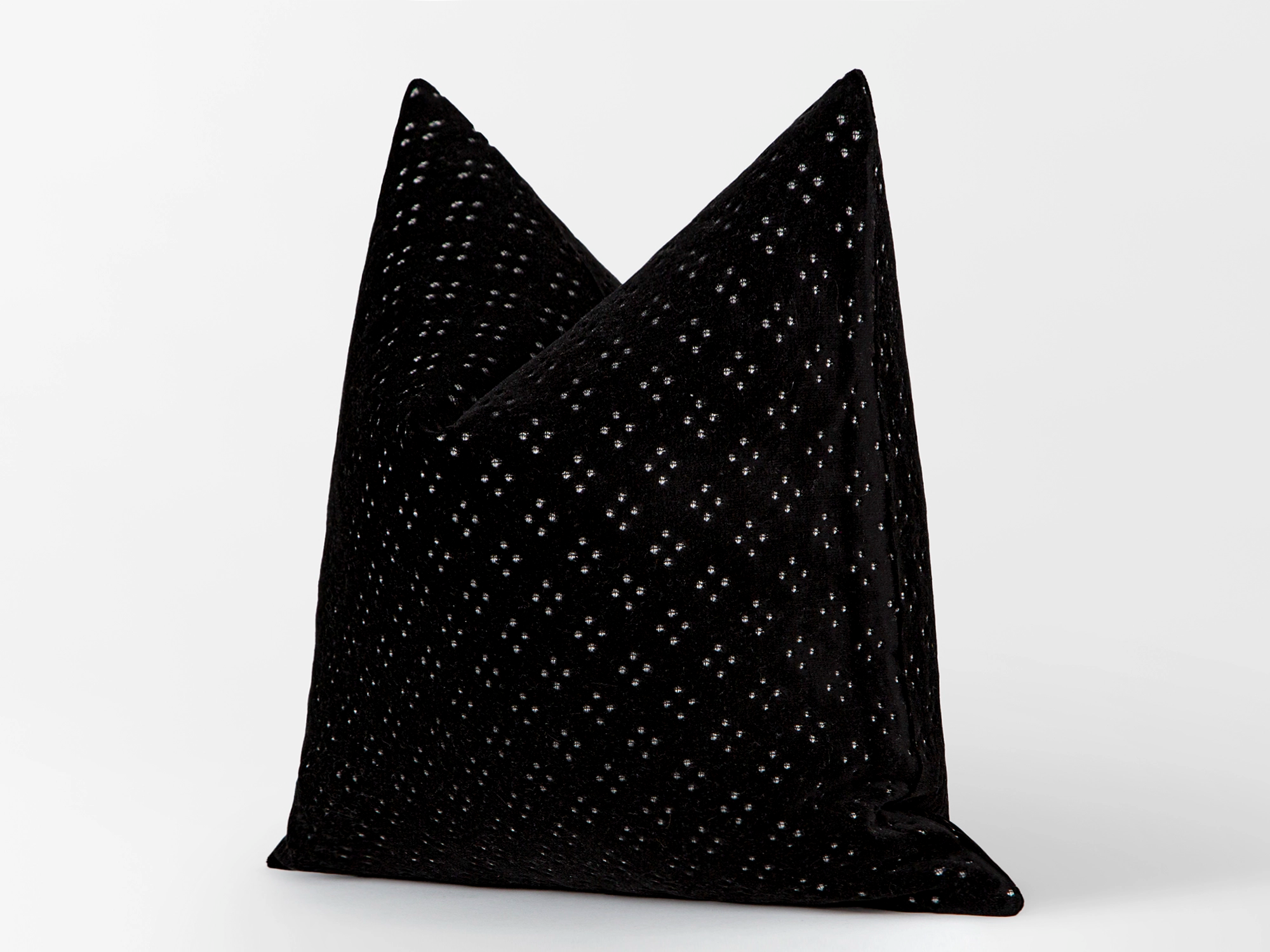 Black Spotted Velvet Pillow Cover