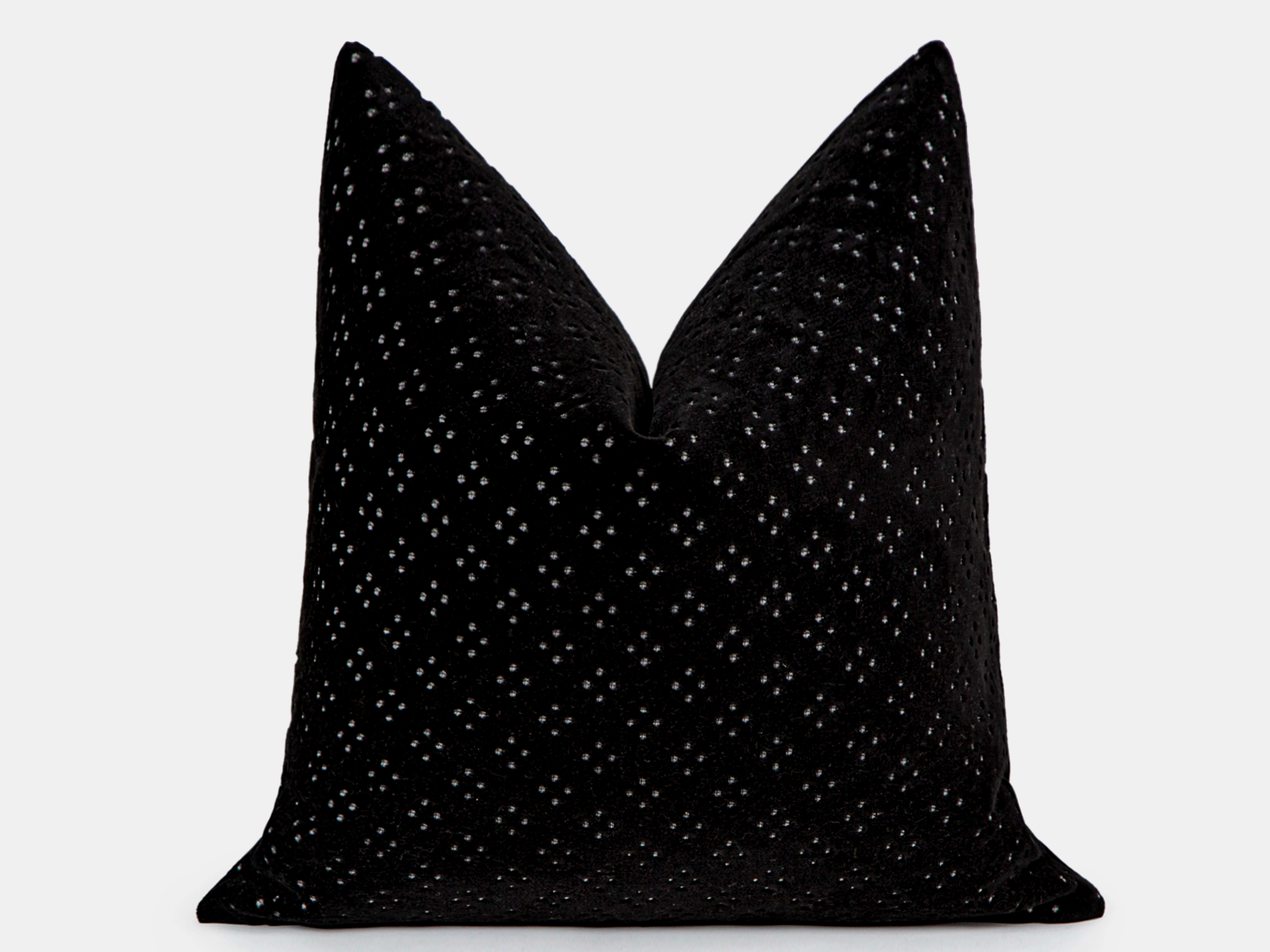 Black Spotted Velvet Pillow Cover