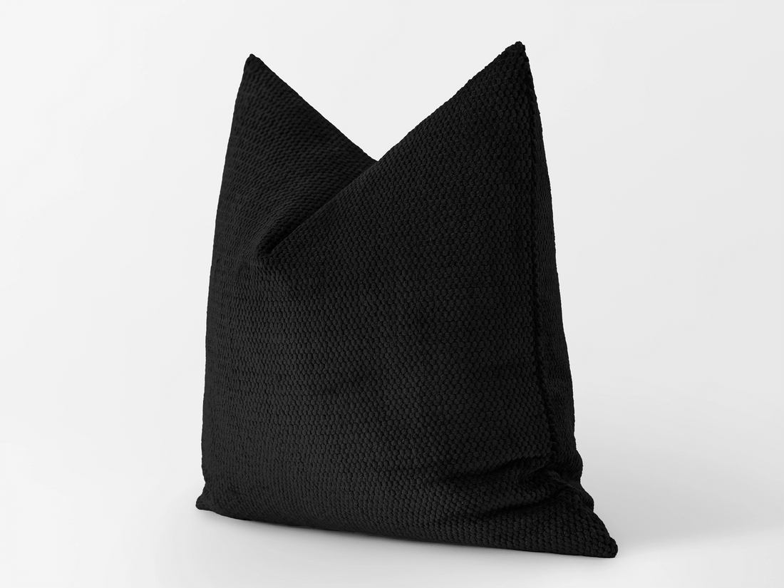 Black Soft Textured Pillow Cover