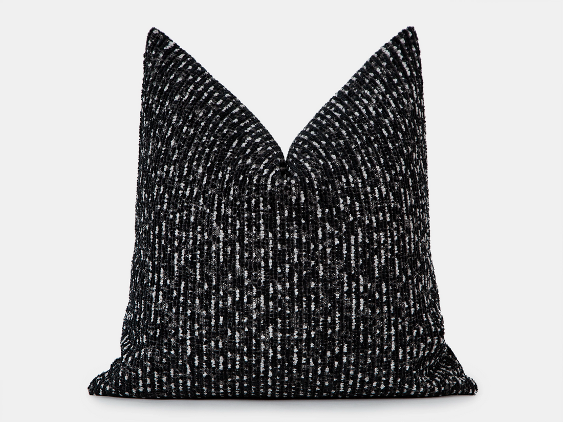 Black Textured Pillow Cover