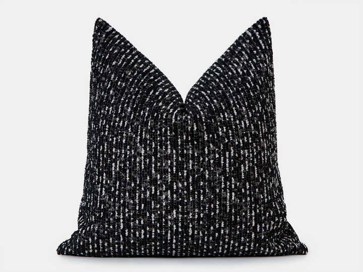 Black Textured Pillow Cover