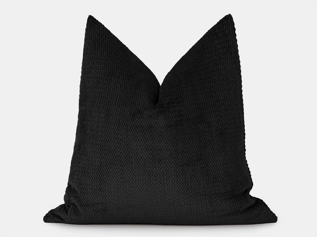 Black Soft Textured Pillow Cover