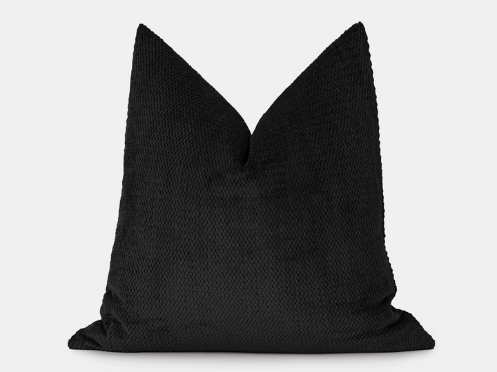 Black Soft Textured Pillow Cover