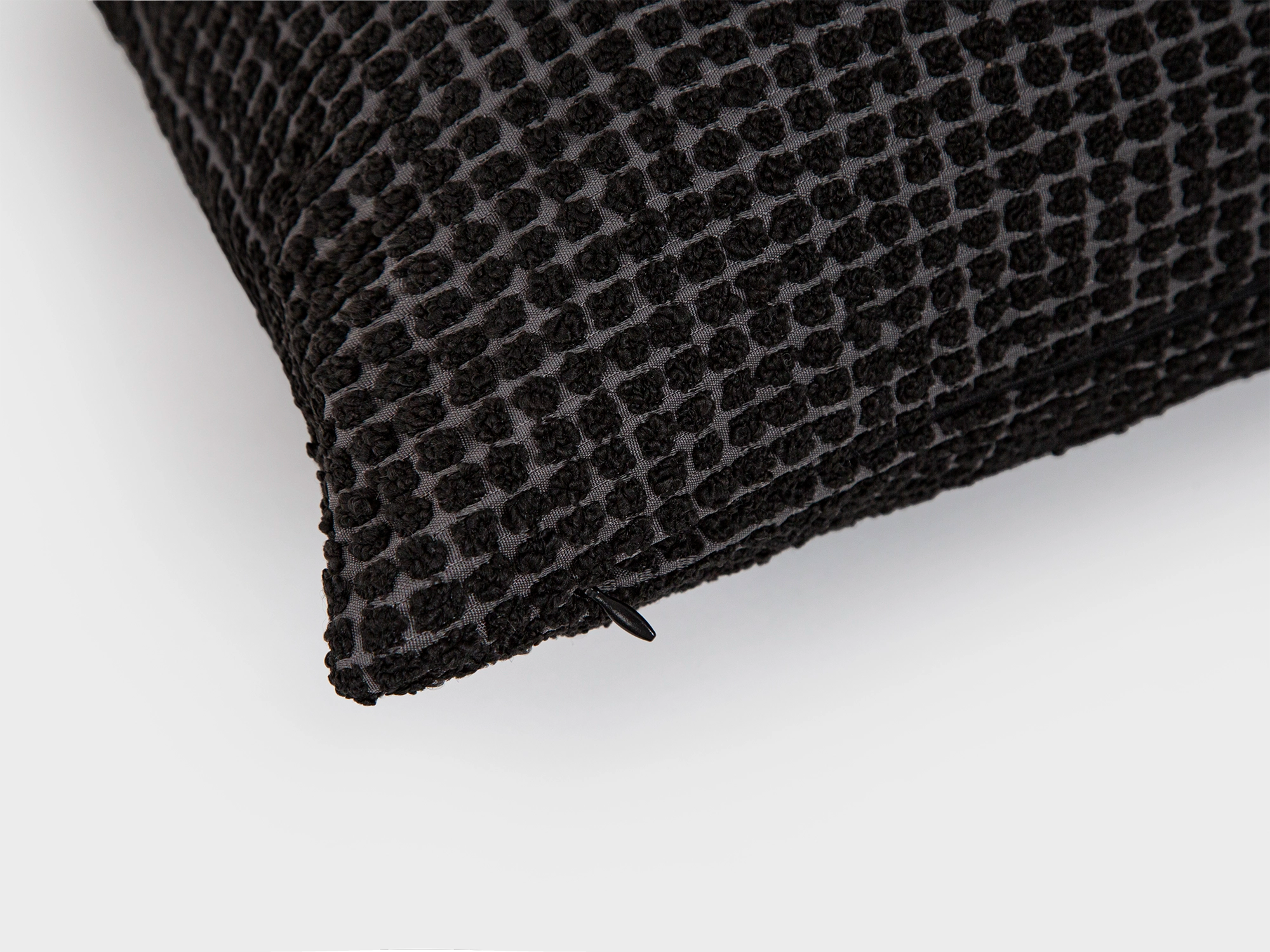 Black Textured Dotted Pillow Cover