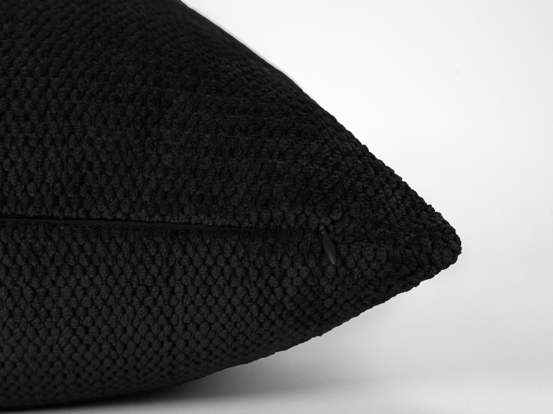 Black Soft Textured Pillow Cover