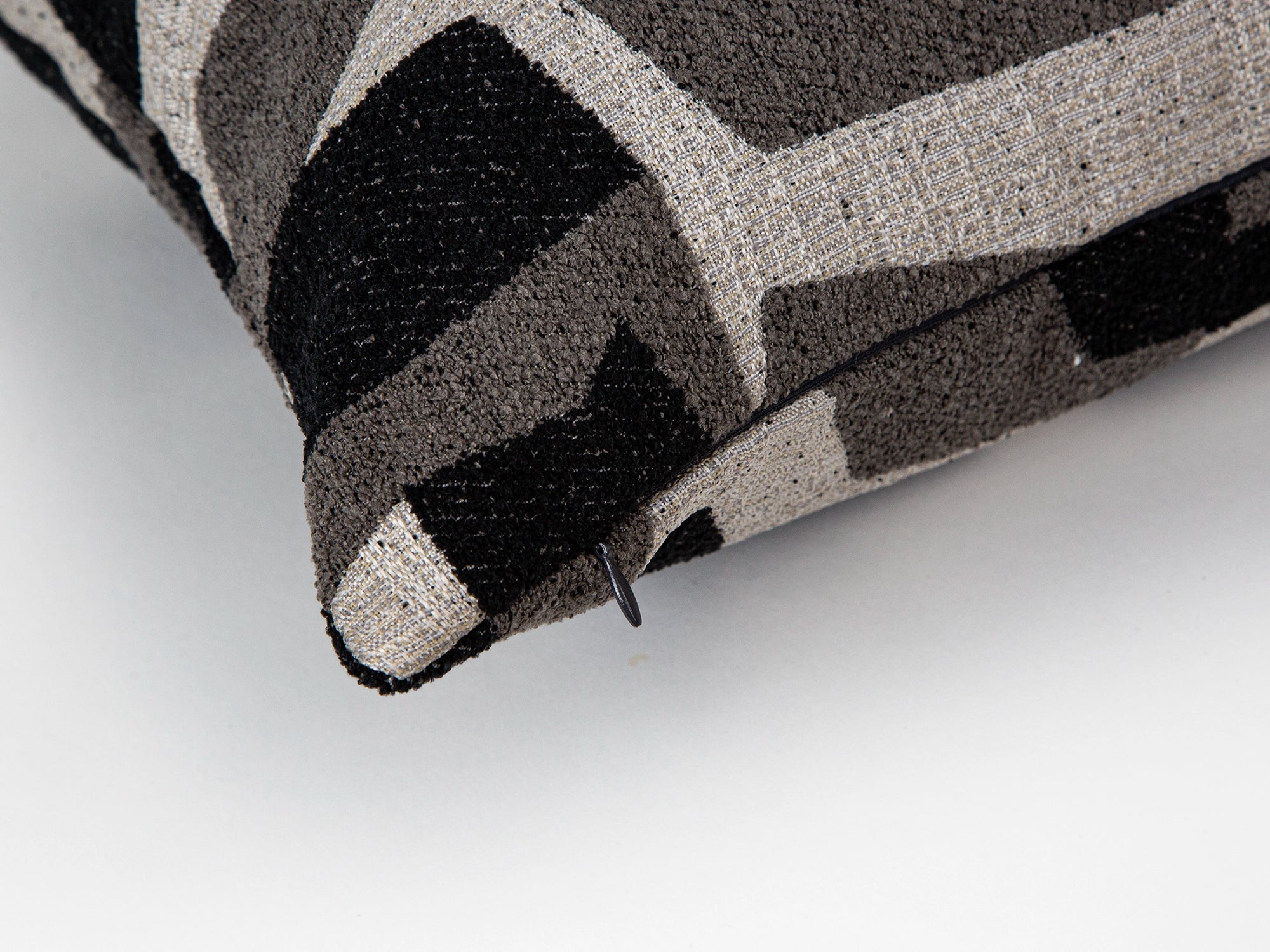 Black Geometric Textured Pillow Cover