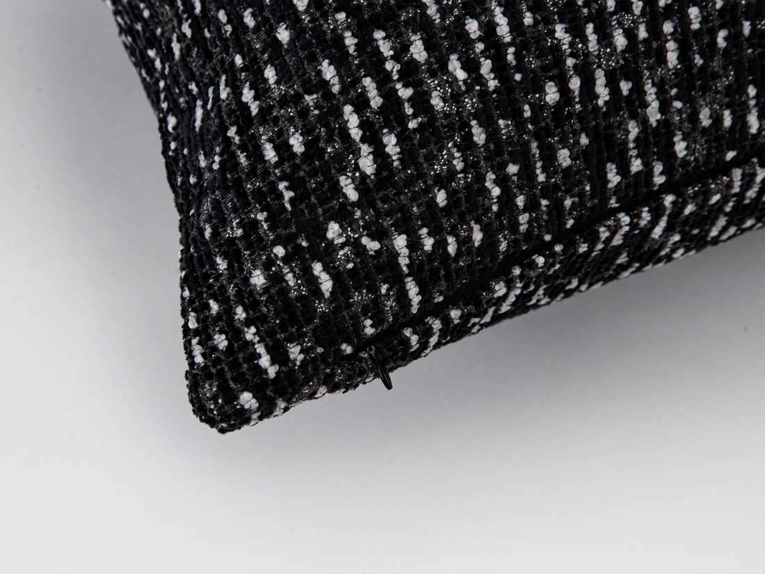 Black Textured Pillow Cover