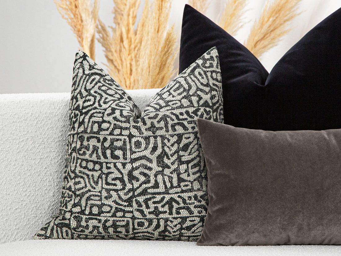 Black Tribal Geometric Pillow Cover