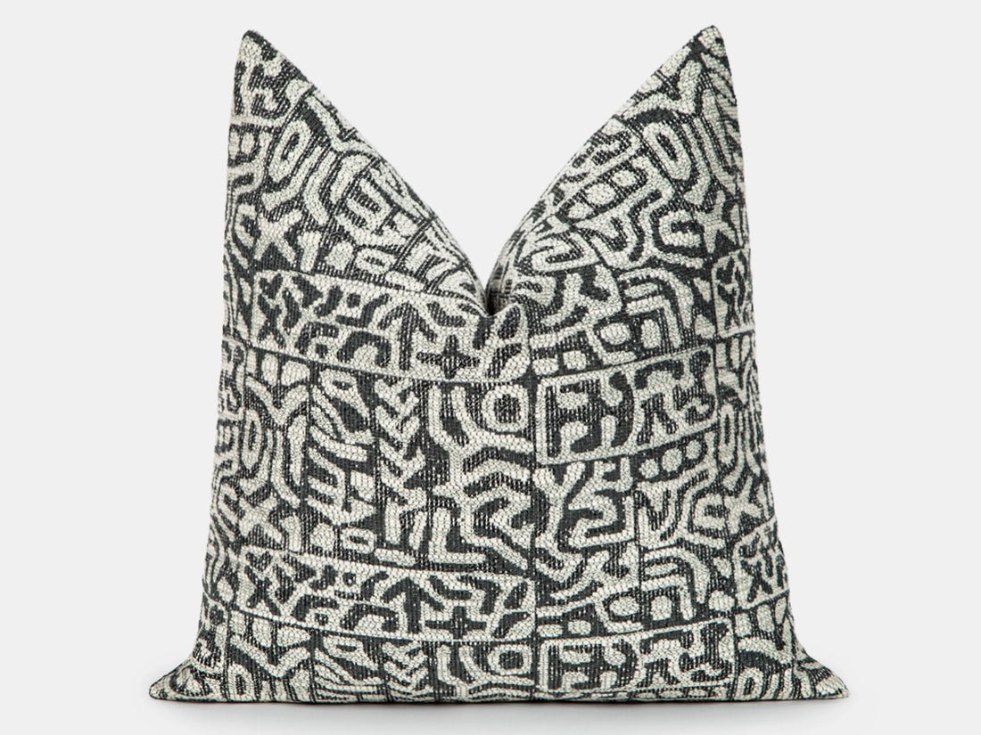 Black Tribal Geometric Pillow Cover