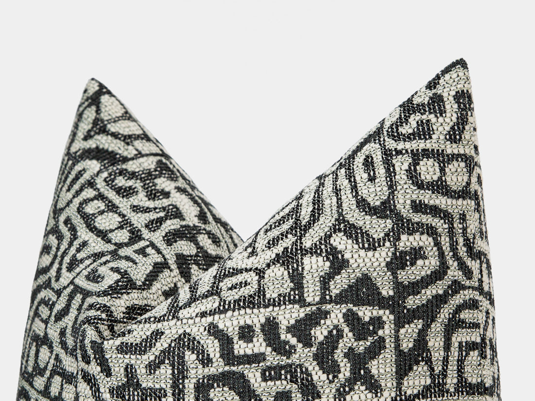 Black Tribal Geometric Pillow Cover