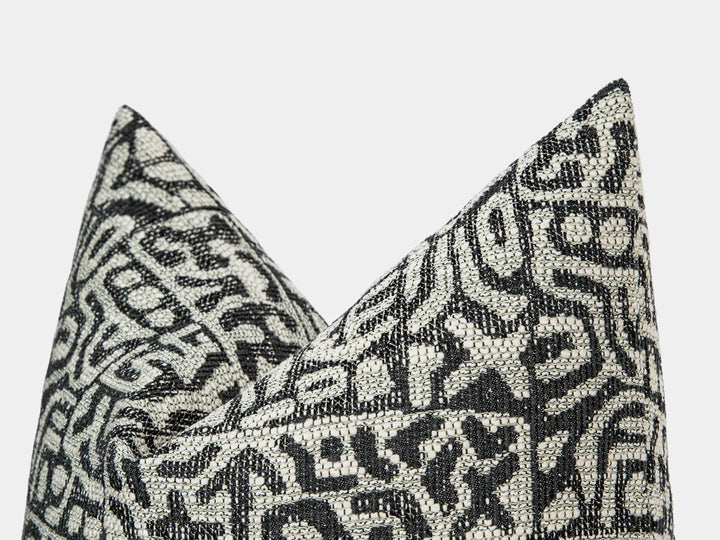 Black Tribal Geometric Pillow Cover