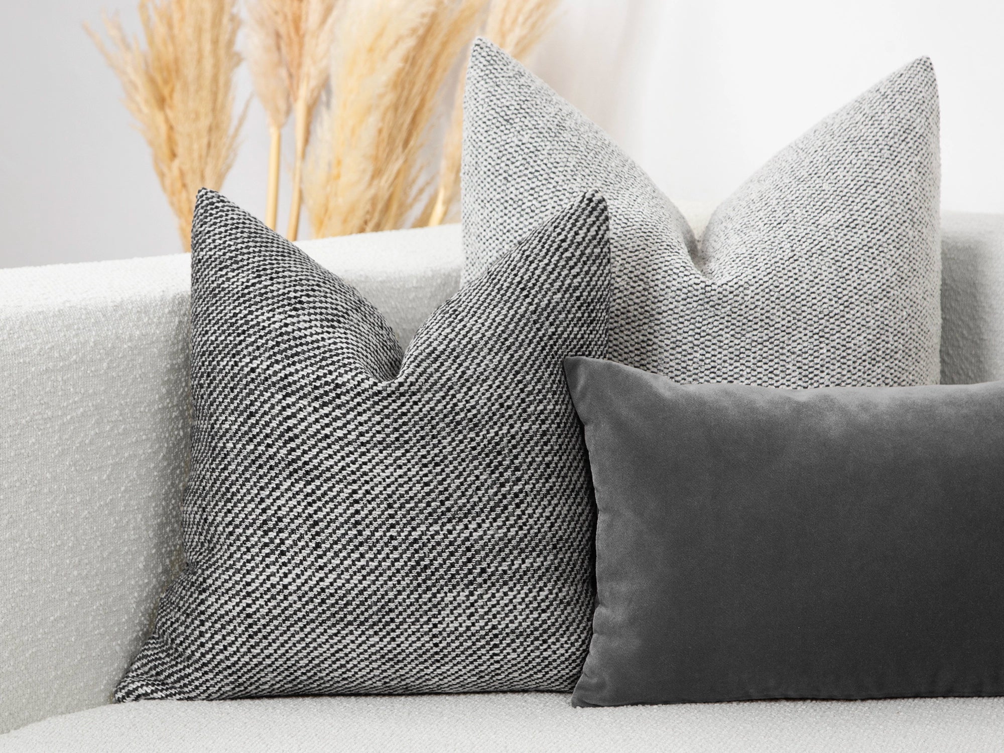 Black and White Woven Pillow Cover