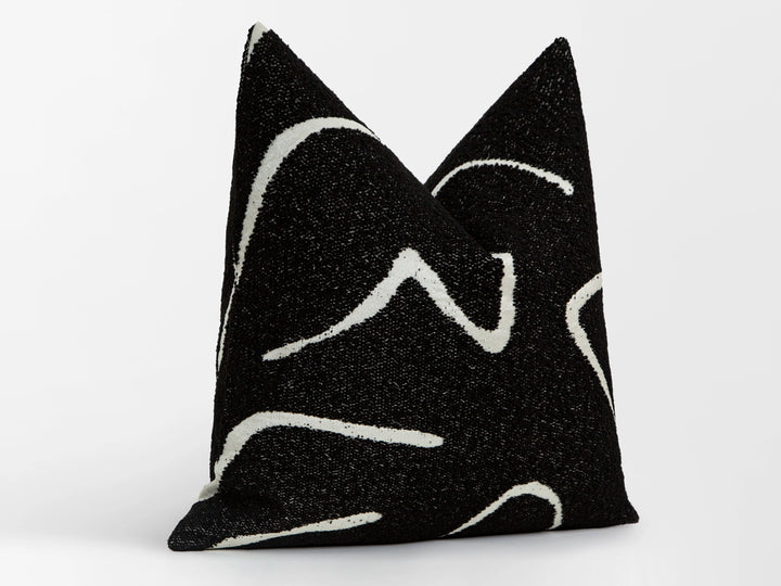 Black White Graffito Pillow Cover – Amorphous